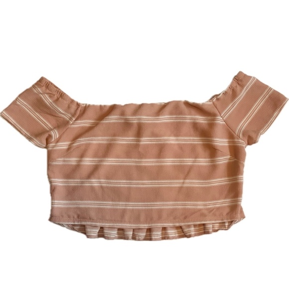 Windsor Pink & White Striped Cropped Top Skirt Set - Picture 1 of 5
